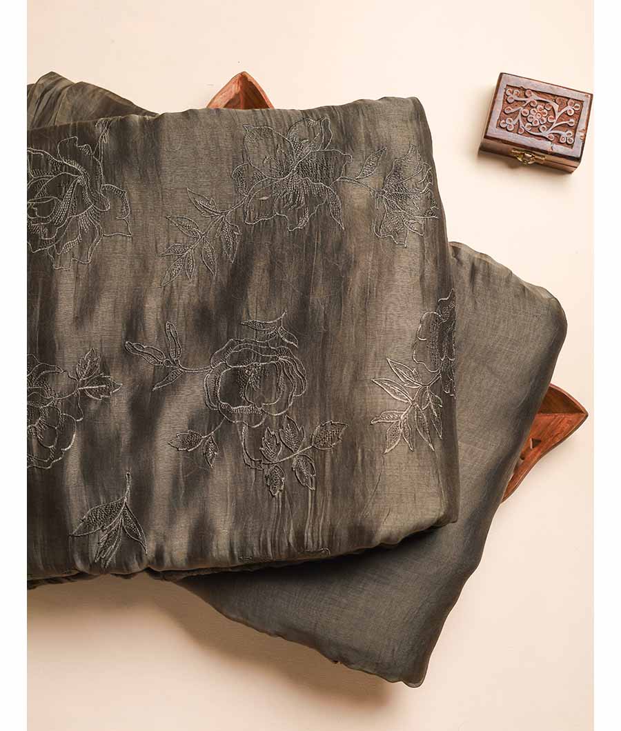 MUL CHANDERI EMBRIODERY FABRIC