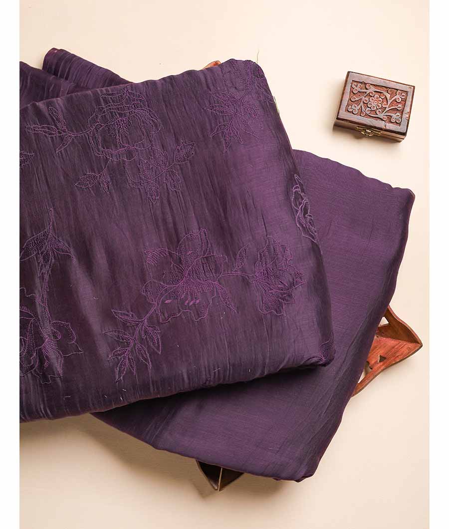 MUL CHANDERI EMBRIODERY FABRIC