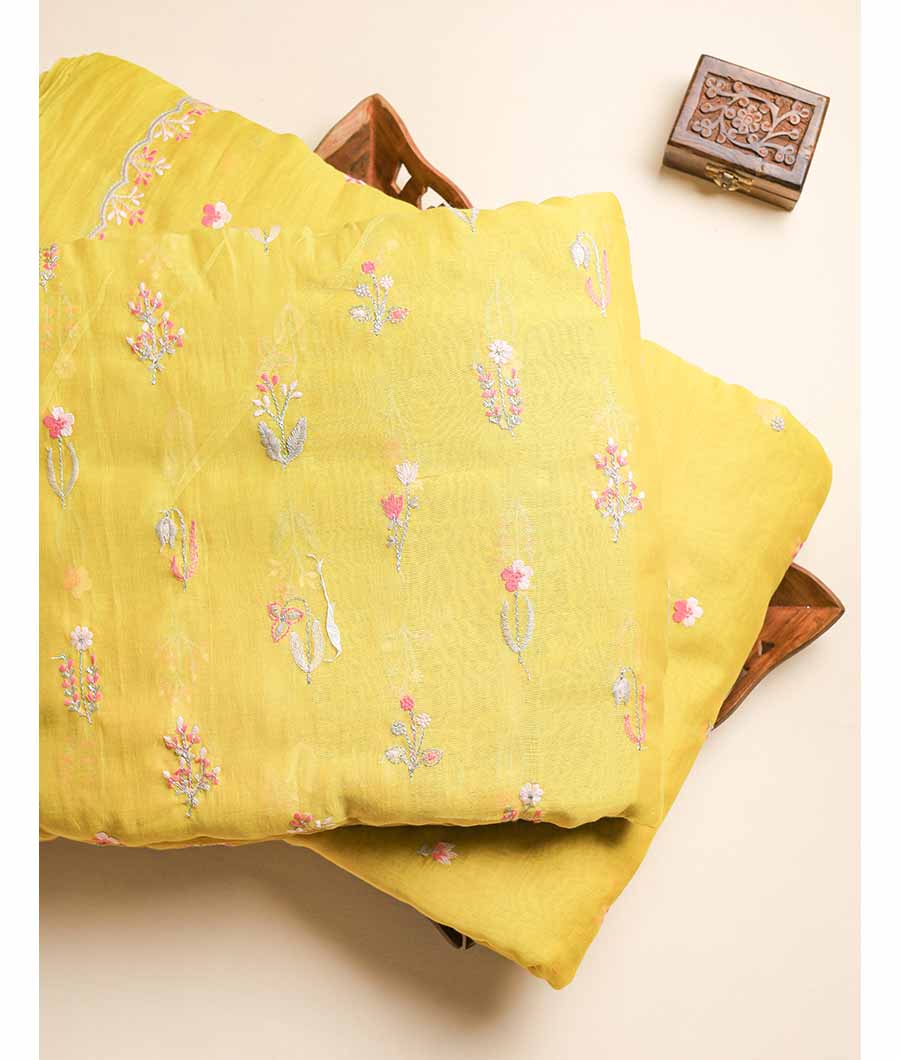 MUL CHANDERI EMBRIODERY FABRIC