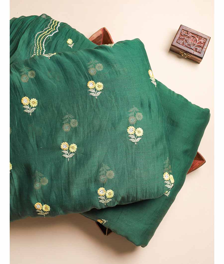 MUL CHANDERI EMBRIODERY FABRIC