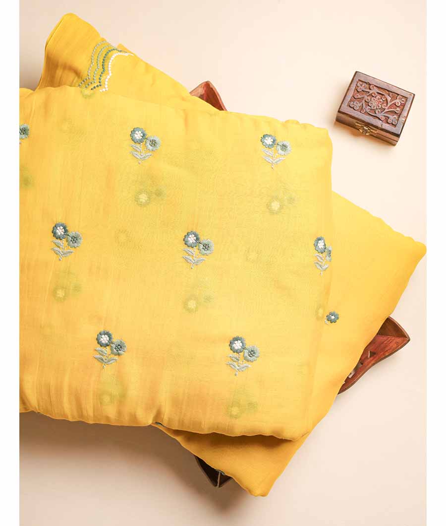 MUL CHANDERI EMBRIODERY FABRIC