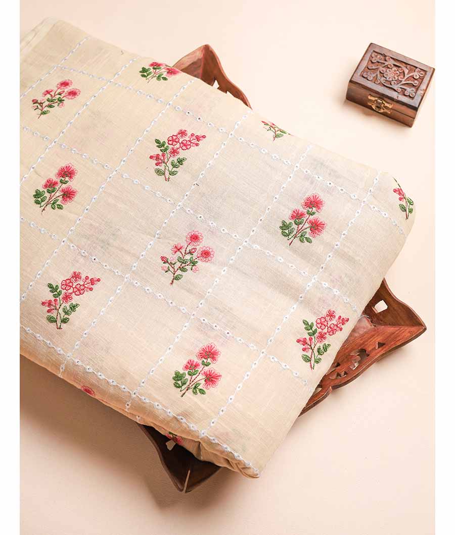 COTTON SLUB EMBROIDERY FABRIC