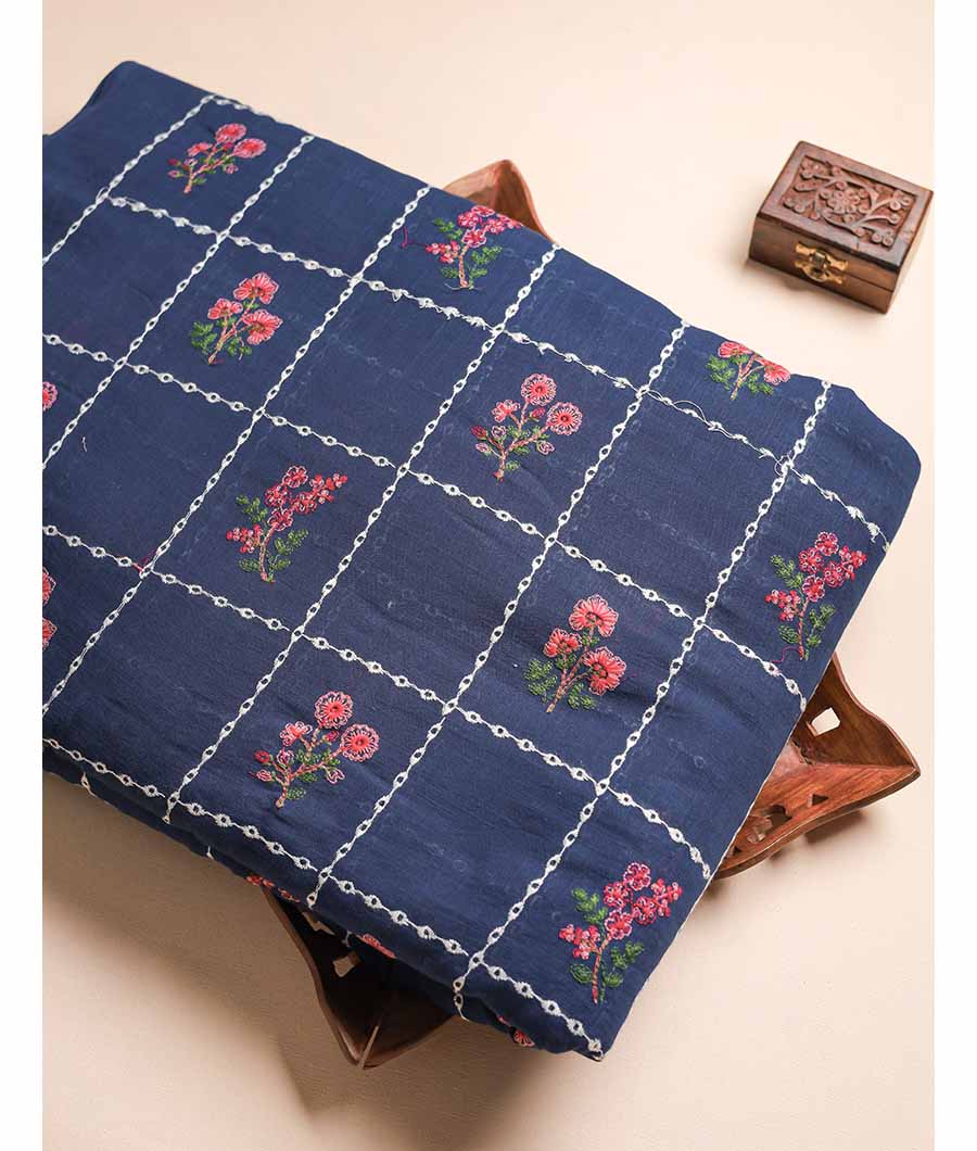 COTTON SLUB EMBROIDERY FABRIC