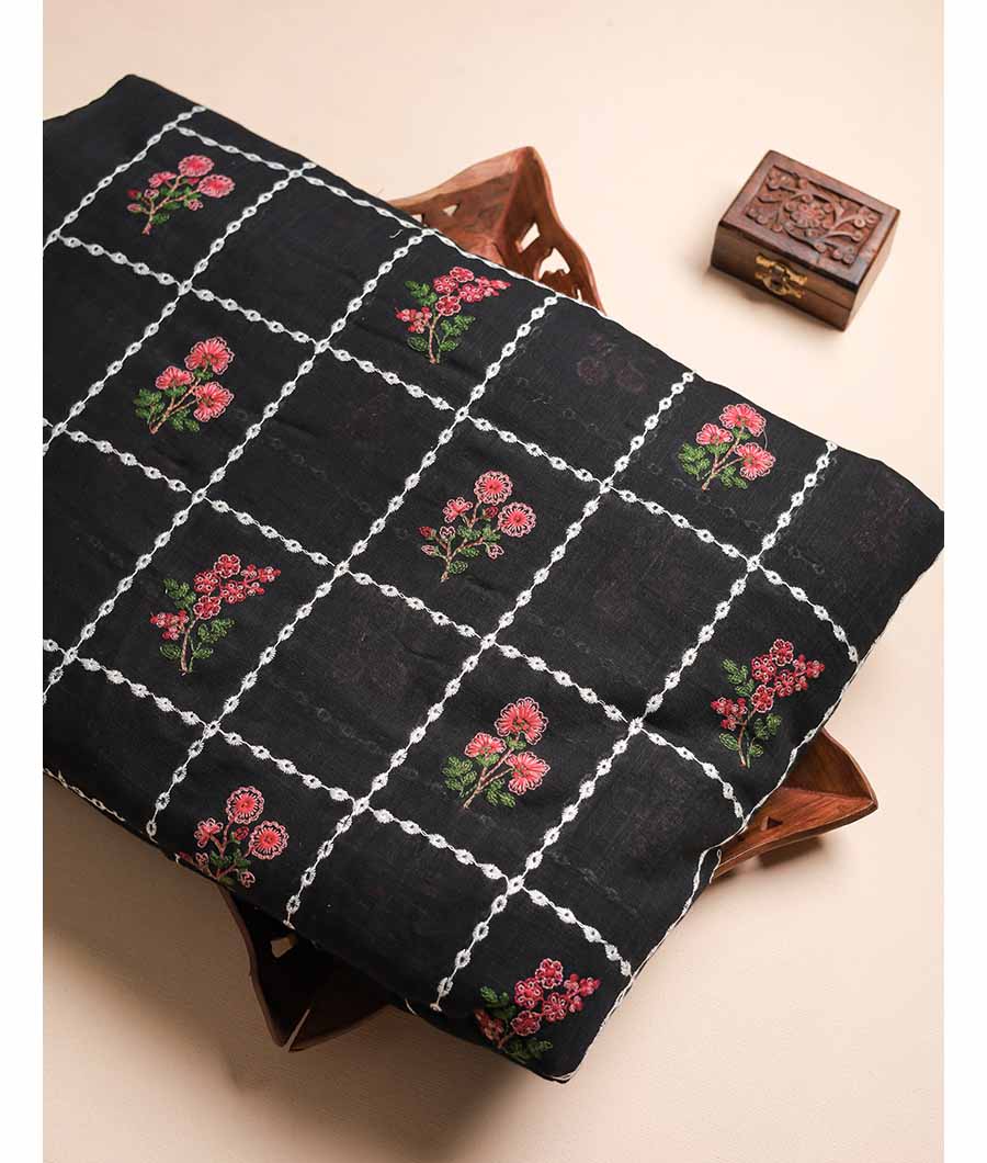 COTTON SLUB EMBROIDERY FABRIC