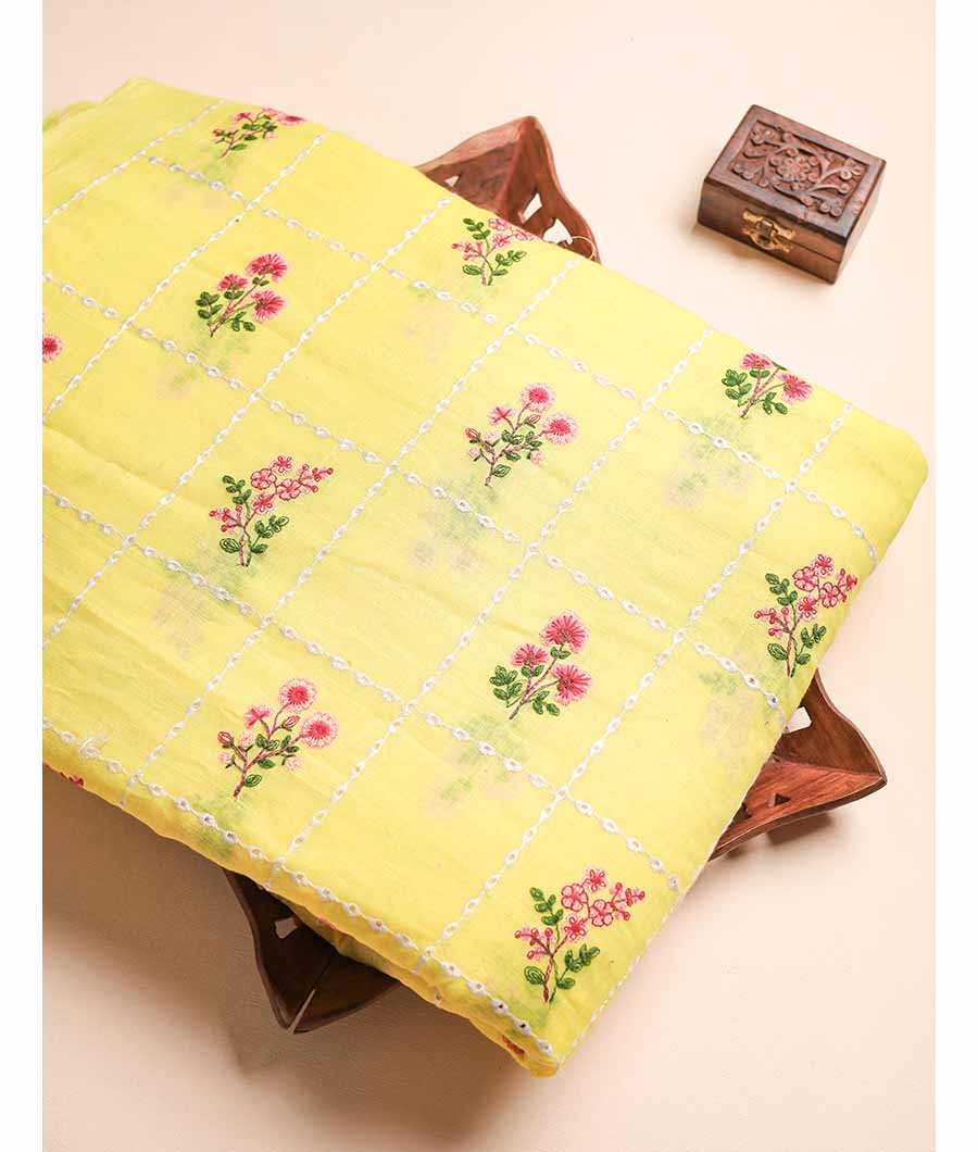 COTTON SLUB EMBROIDERY FABRIC