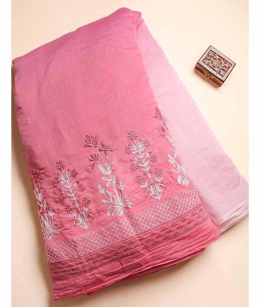 MUL CHANDERI EMBROIDERY FABRIC