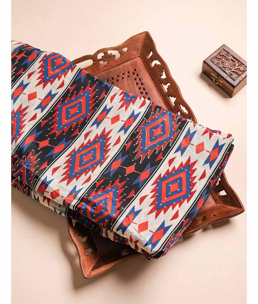 CREPE SILK FOIL PRINT FABRIC