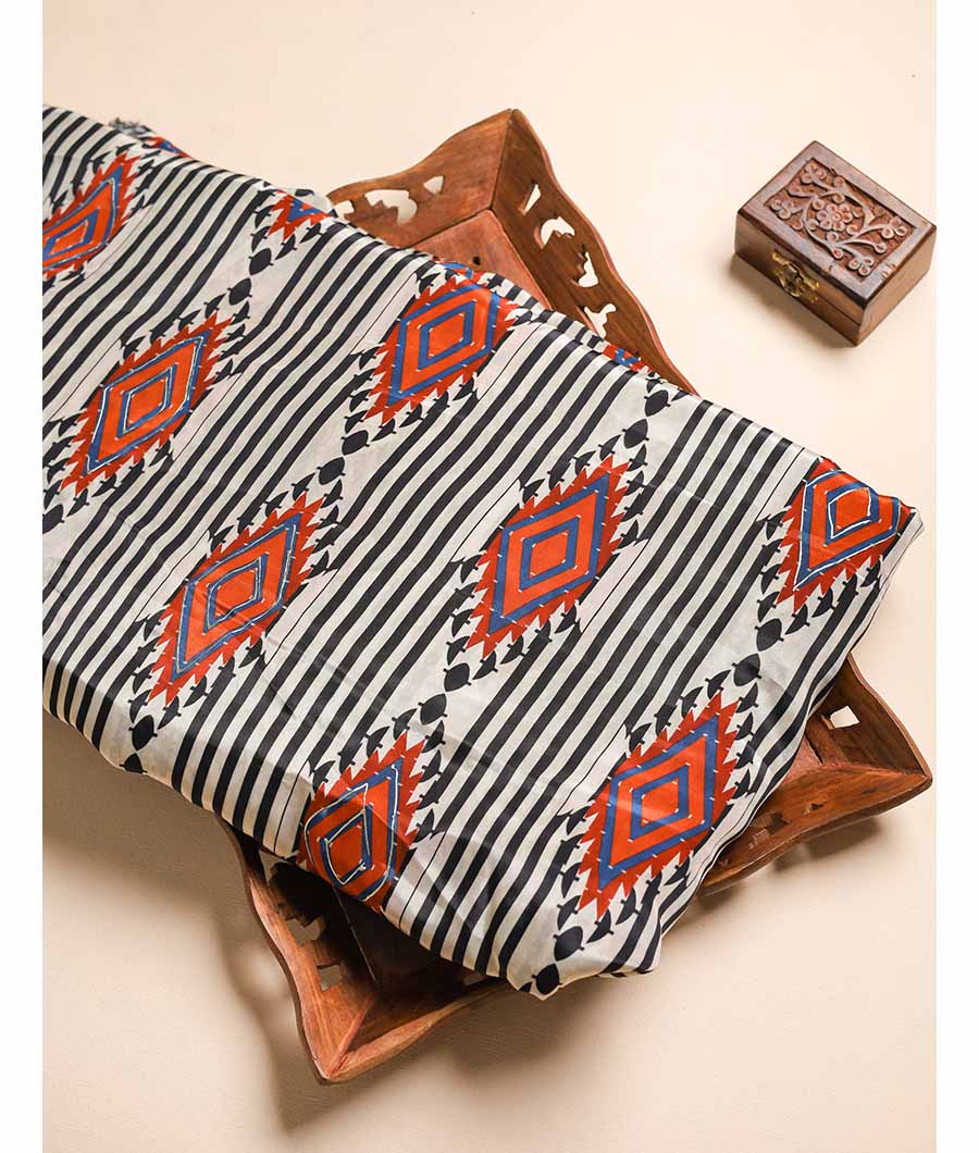 CREPE SILK FOIL PRINT FABRIC