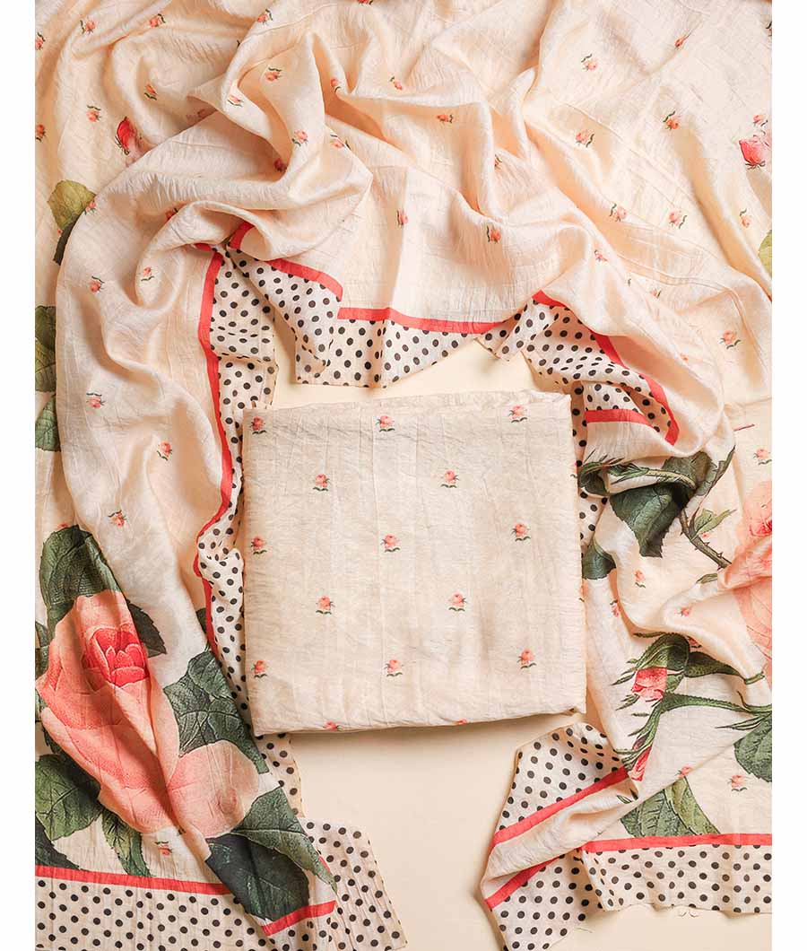 MOGRA CHANDERI SUIT SET