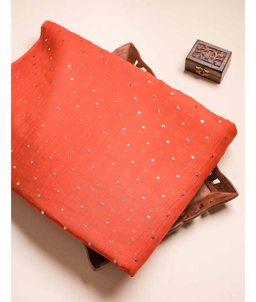 MUL CHANDERI MUKESH WORK FABRIC