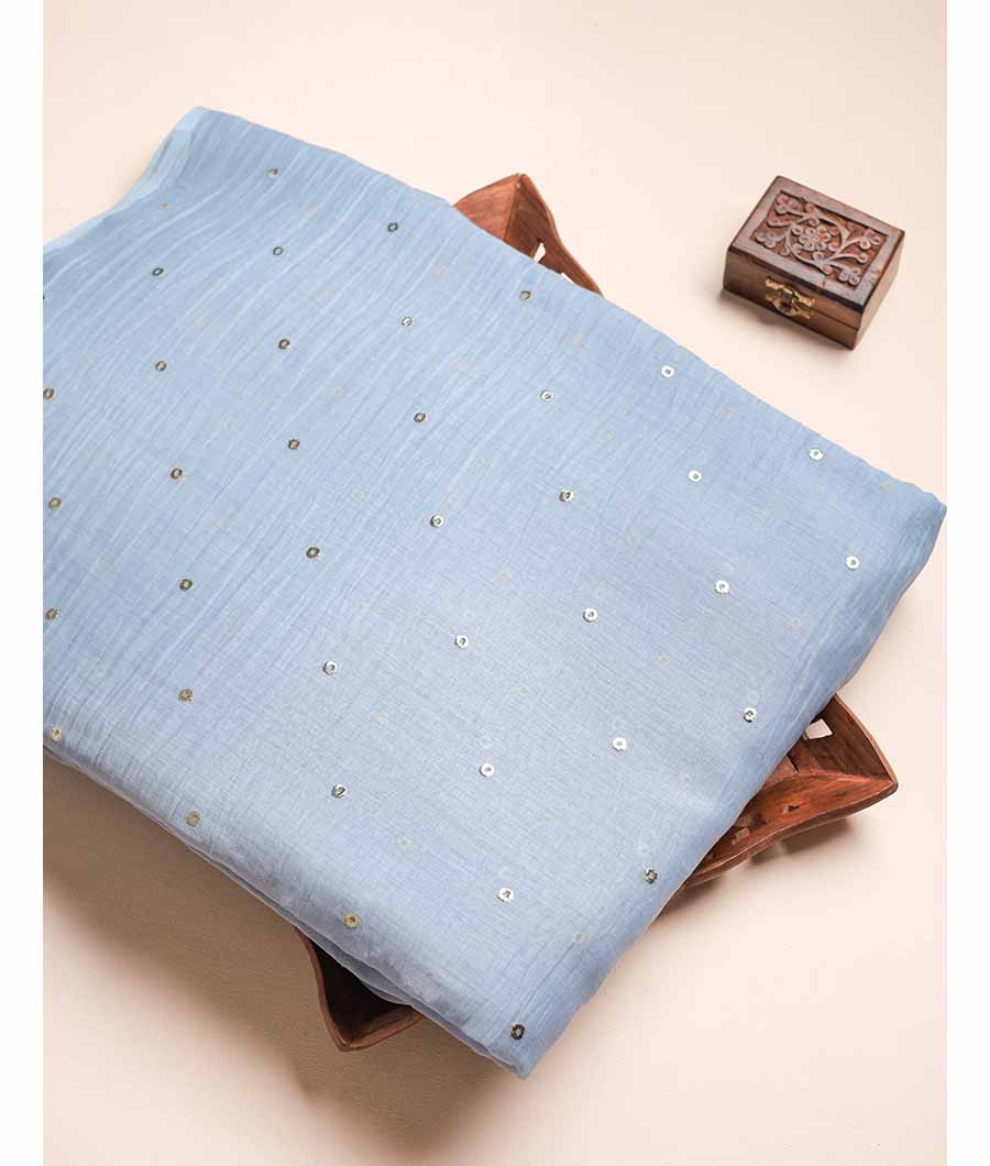 MUL CHANDERI MUKESH WORK FABRIC