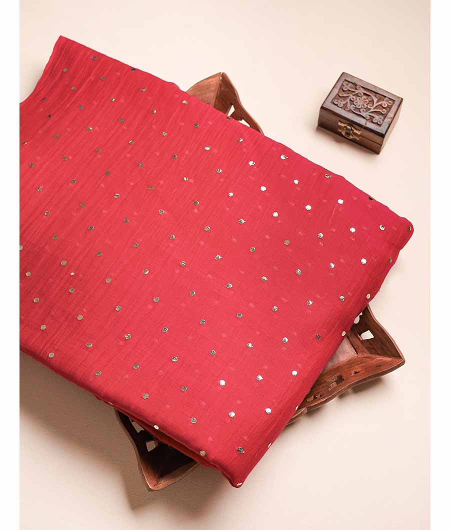 MUL CHANDERI MUKESH WORK FABRIC