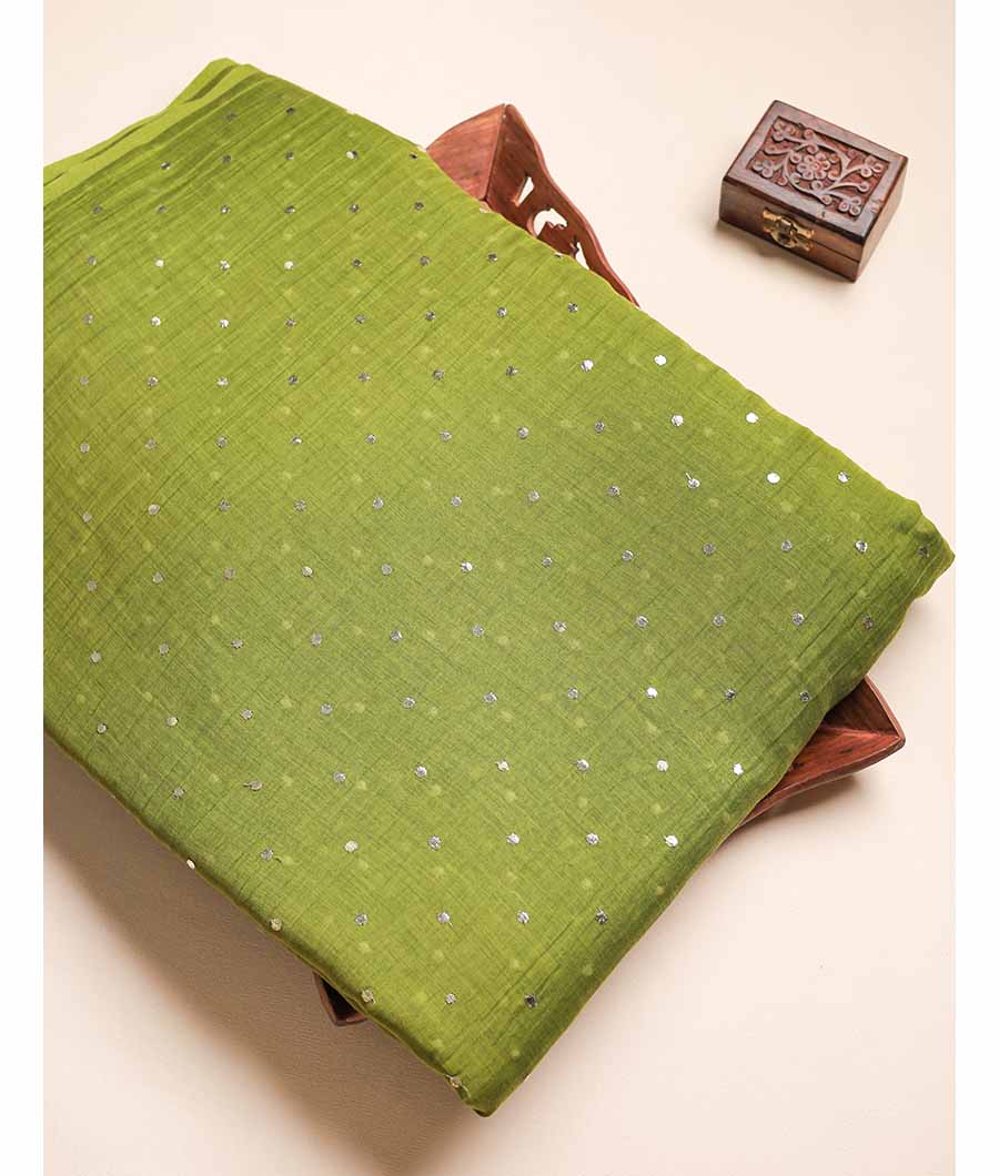 MUL CHANDERI MUKESH WORK FABRIC