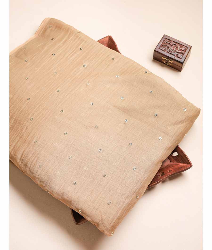 MUL CHANDERI MUKESH WORK FABRIC