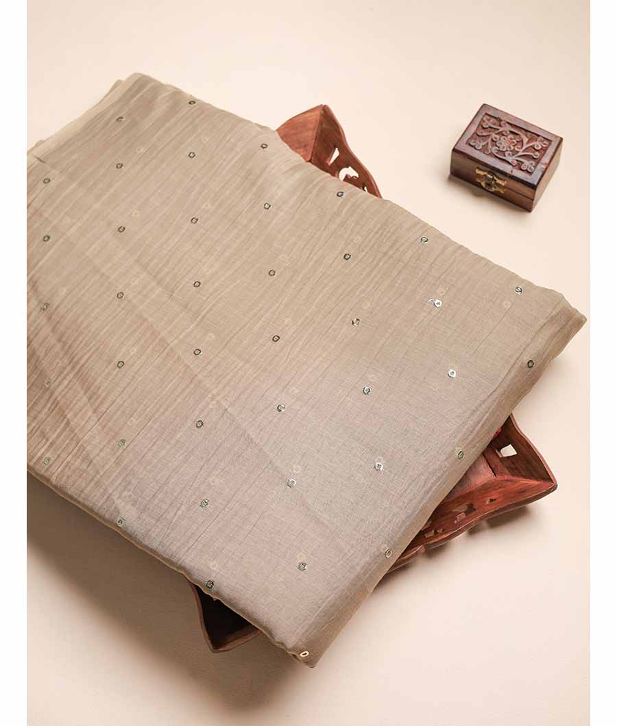 MUL CHANDERI MUKESH WORK FABRIC