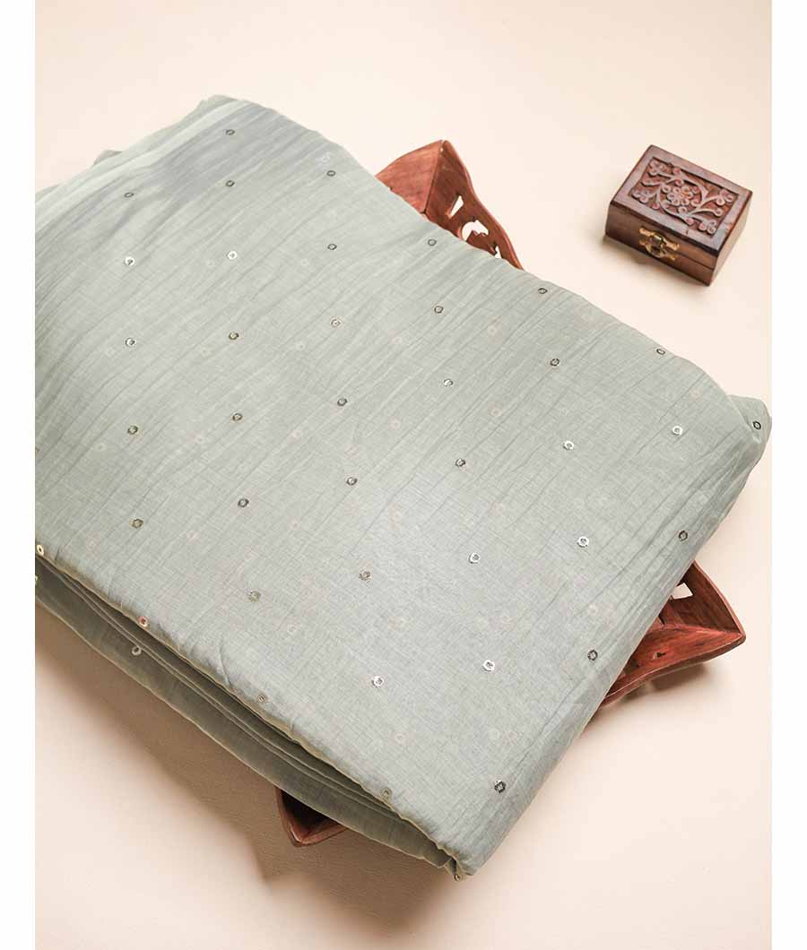 MUL CHANDERI MUKESH WORK FABRIC