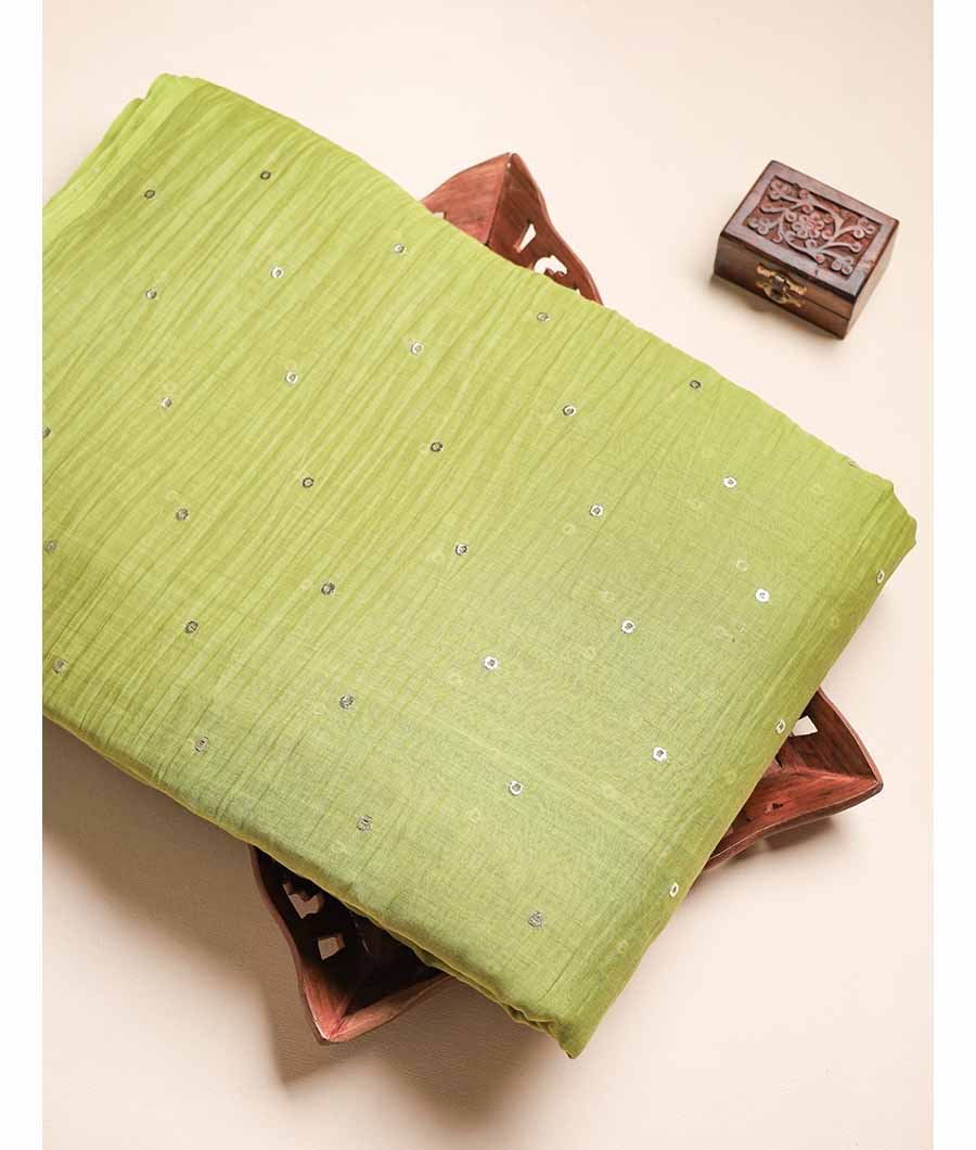 MUL CHANDERI MUKESH WORK FABRIC