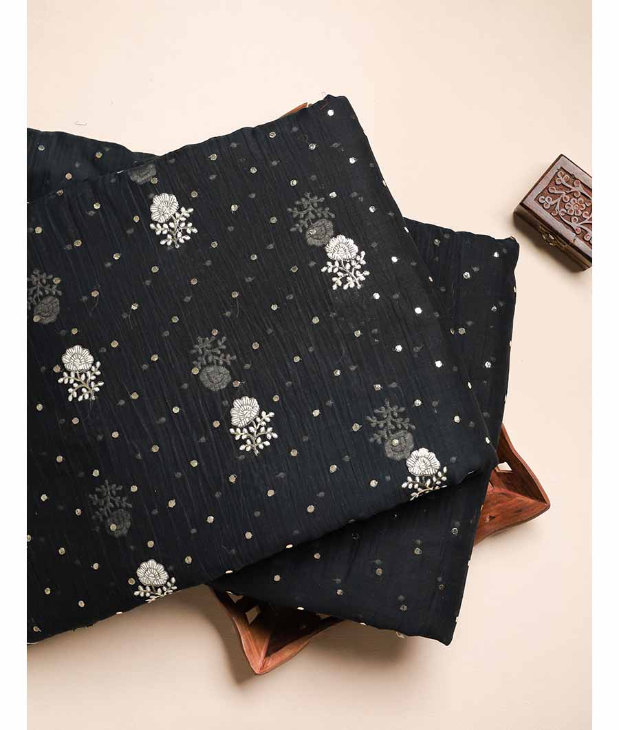 MUL CHANDERI MUKESH WORK FABRIC