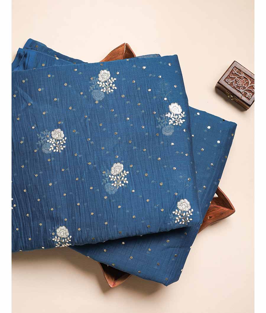 MUL CHANDERI MUKESH WORK FABRIC