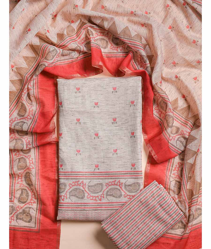 JAMDHANI PRINTED CHANDERI SUIT SET