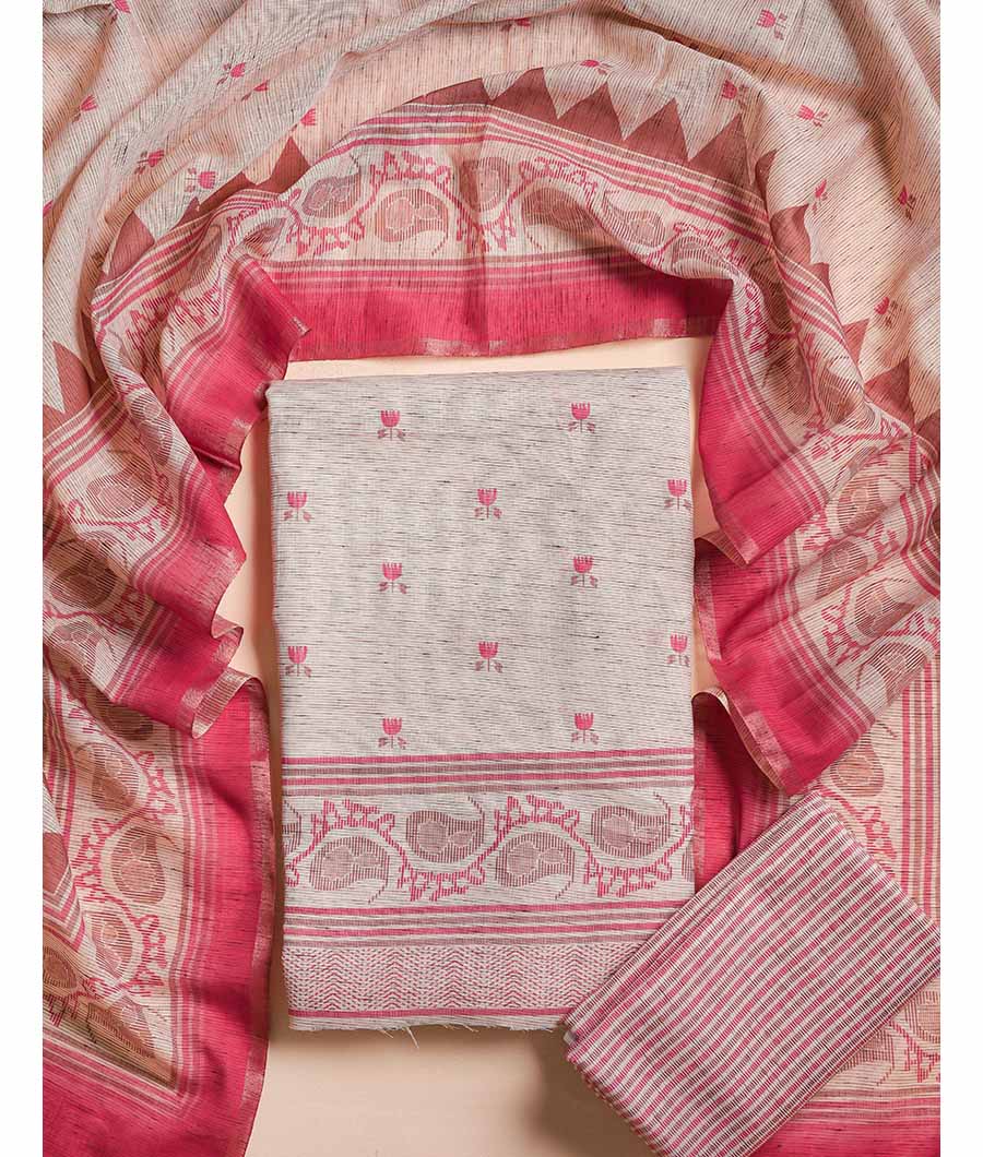 JAMDHANI PRINTED CHANDERI SUIT SET