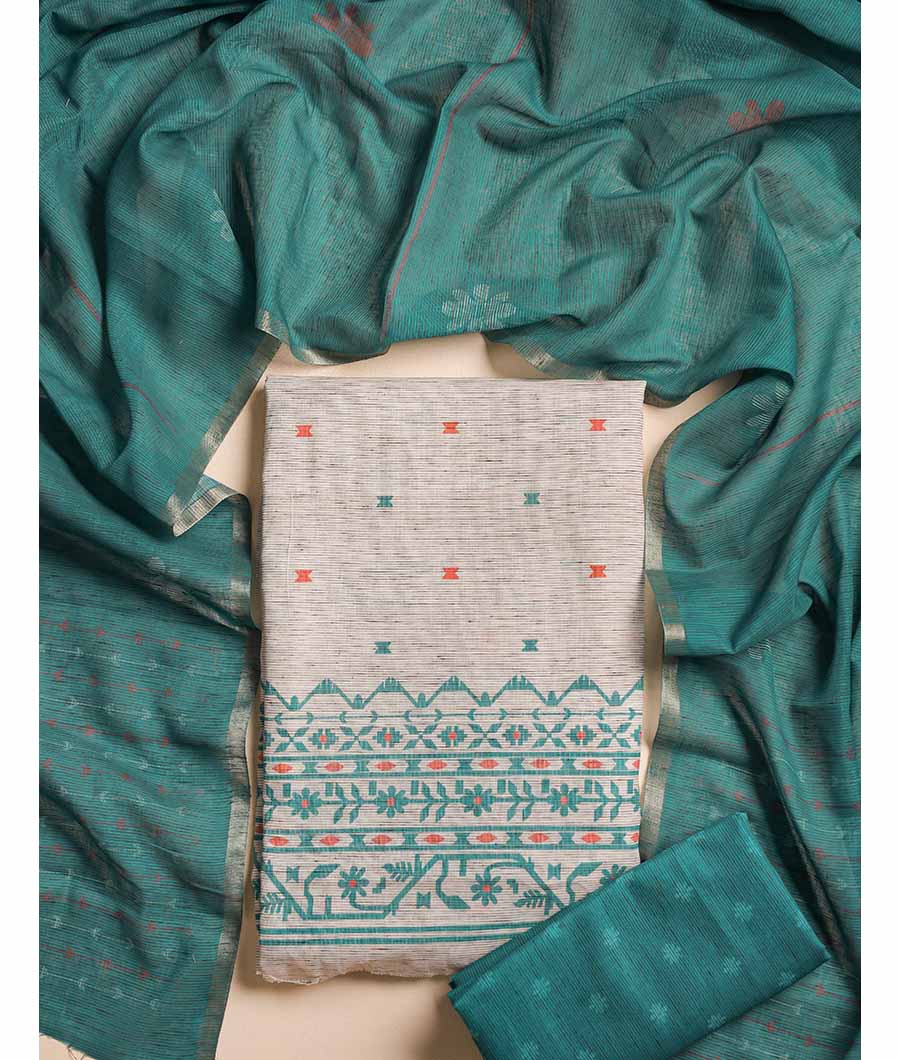 JAMDHANI PRINTED CHANDERI SUIT SET