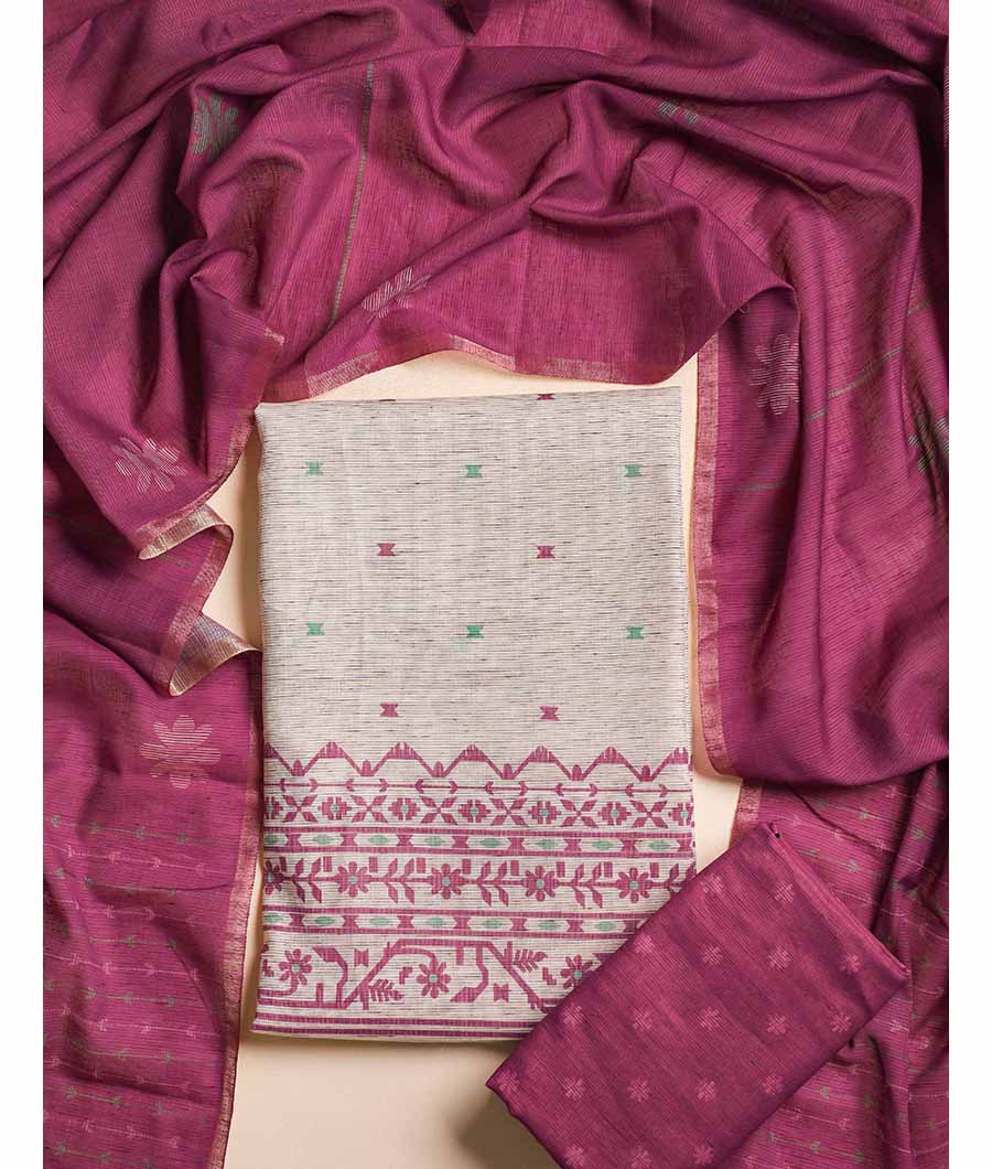 JAMDHANI PRINTED CHANDERI SUIT SET