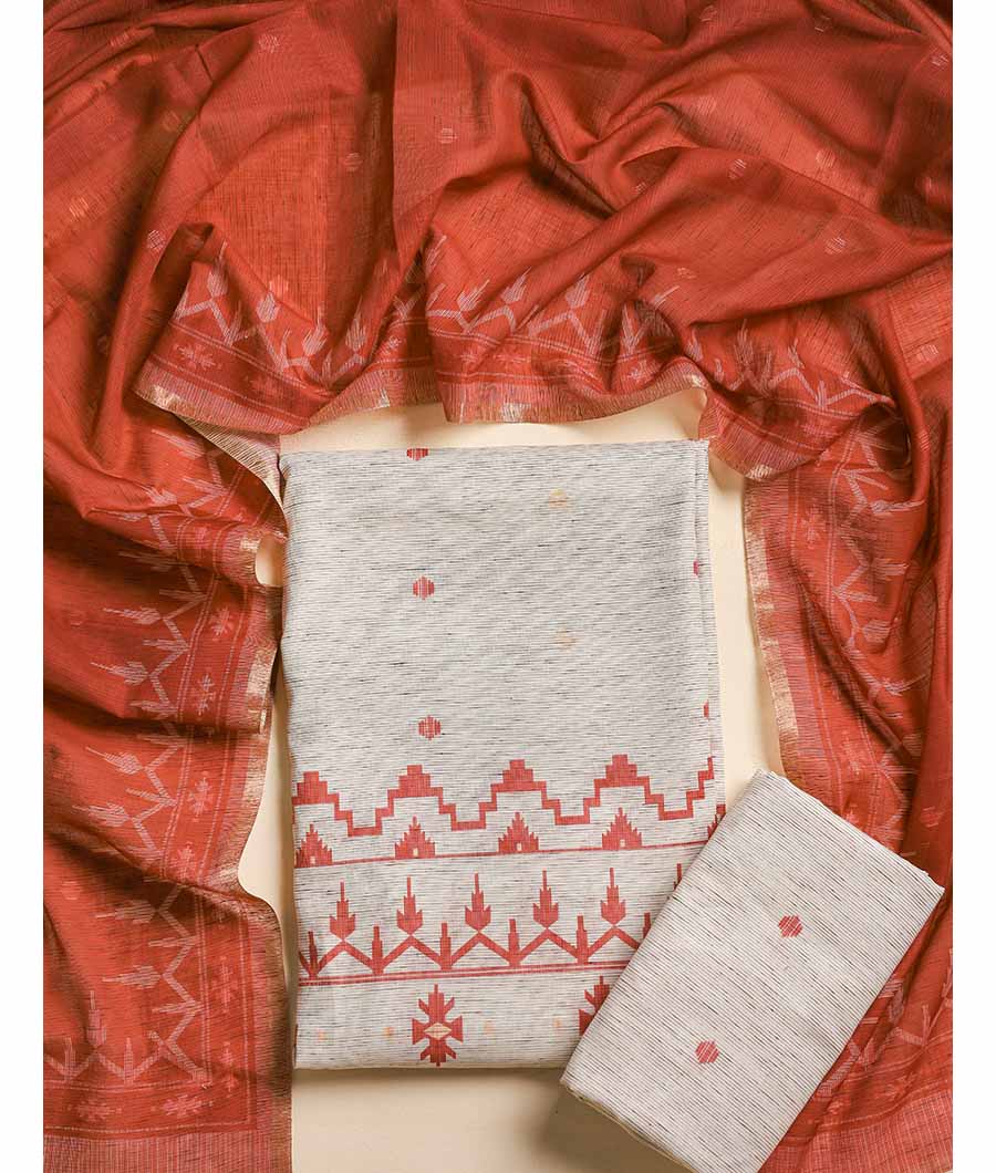 JAMDHANI PRINTED CHANDERI SUIT SET