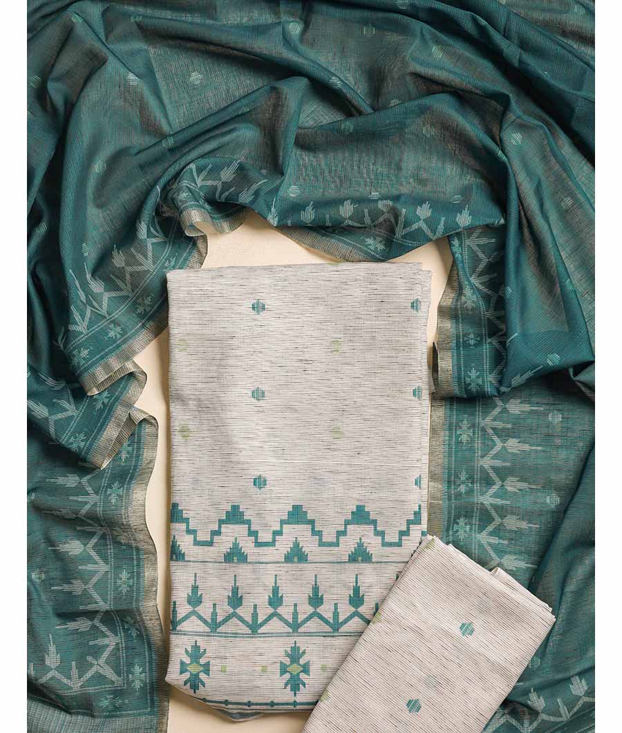 JAMDHANI PRINTED CHANDERI SUIT SET