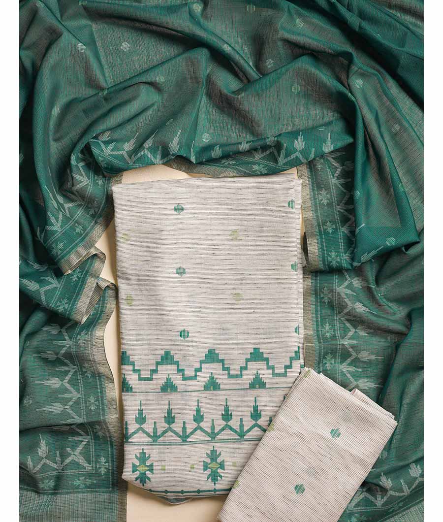 JAMDHANI PRINTED CHANDERI SUIT SET