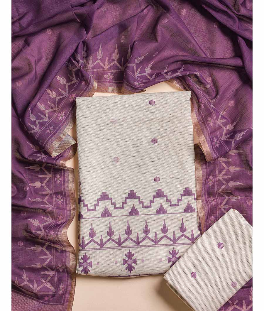 JAMDHANI PRINTED CHANDERI SUIT SET