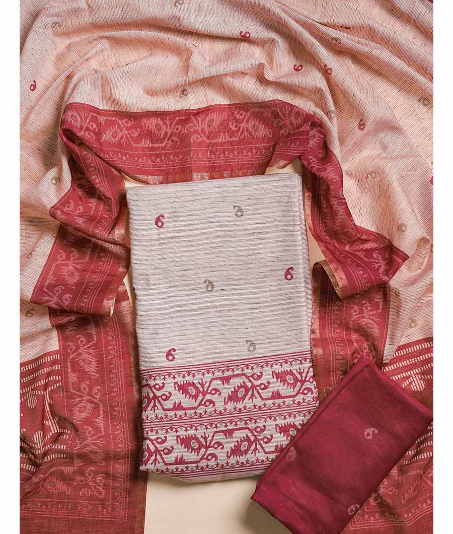 JAMDHANI PRINTED CHANDERI SUIT SET