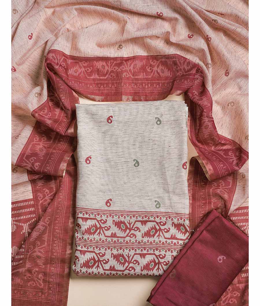 JAMDHANI PRINTED CHANDERI SUIT SET