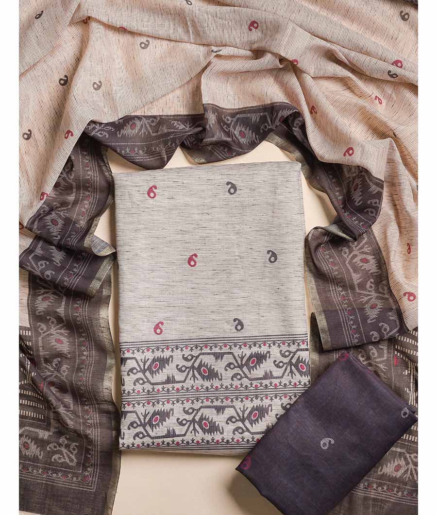 JAMDHANI PRINTED CHANDERI SUIT SET