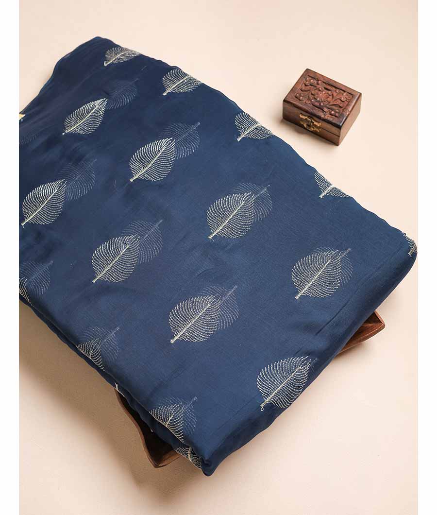 MUL CHANDERI ZARI EMBROIDERED FABRIC