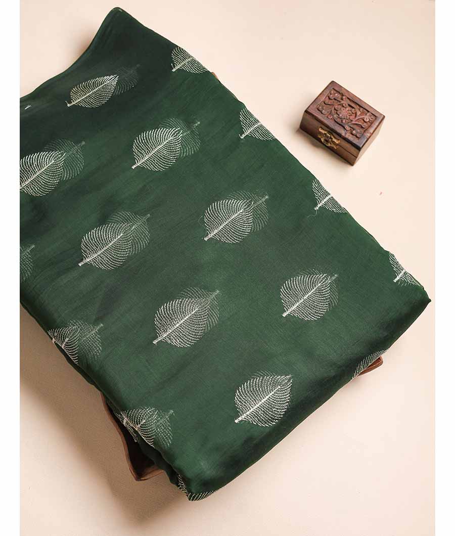 MUL CHANDERI ZARI EMBROIDERED FABRIC