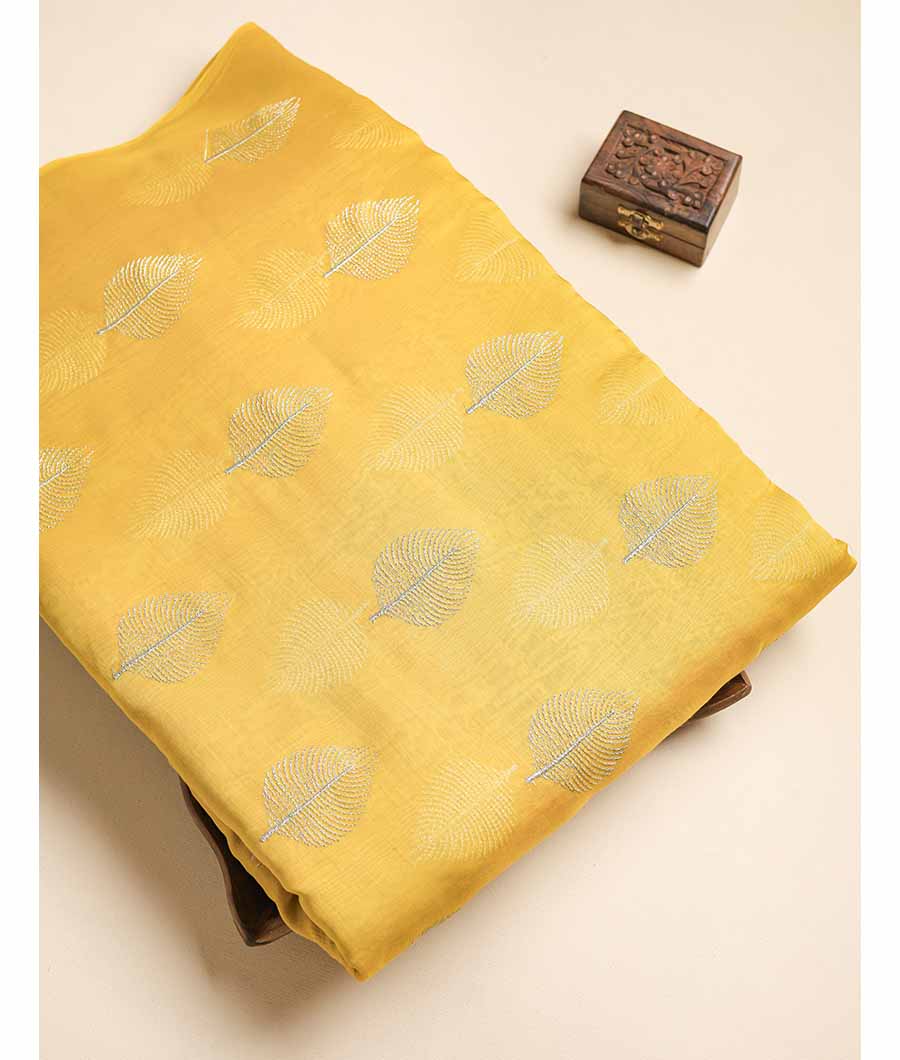 MUL CHANDERI ZARI EMBROIDERED FABRIC