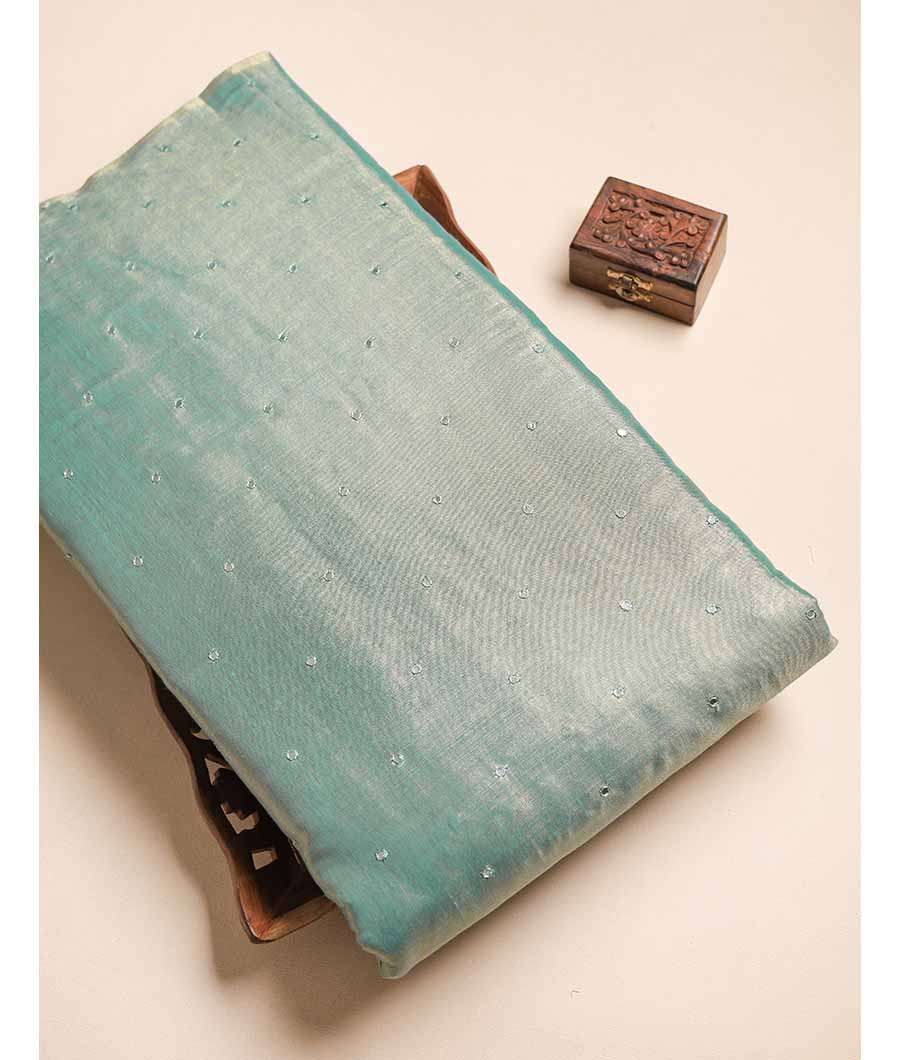 TISSUE  MIRROR WORK FABRIC