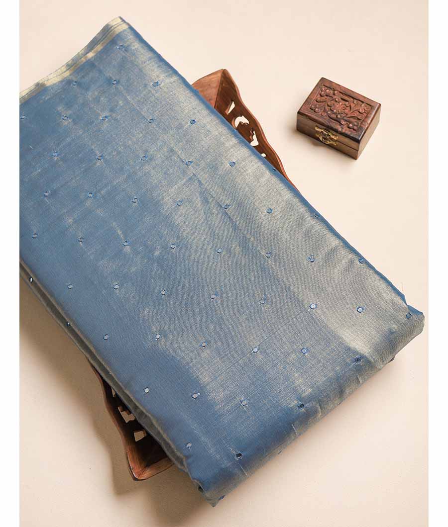 TISSUE  MIRROR WORK FABRIC
