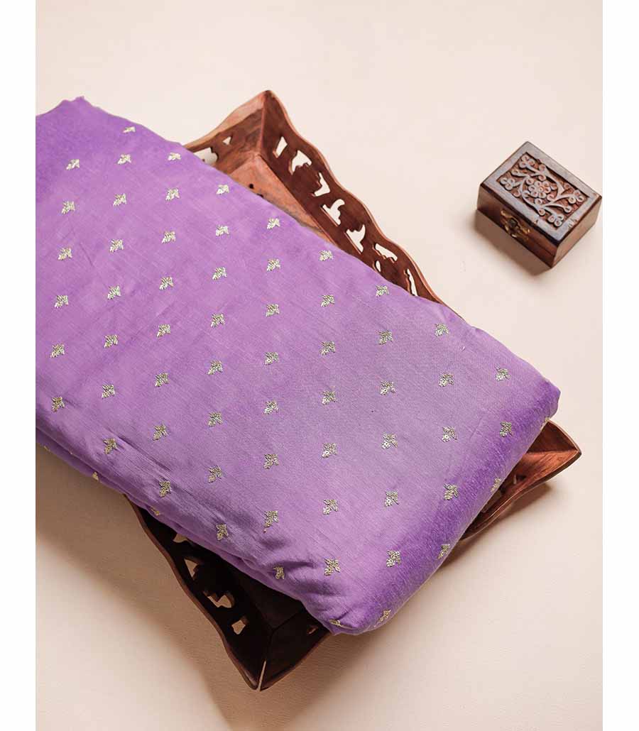 SEMI RAW SILK EMBROIDERED FABRIC