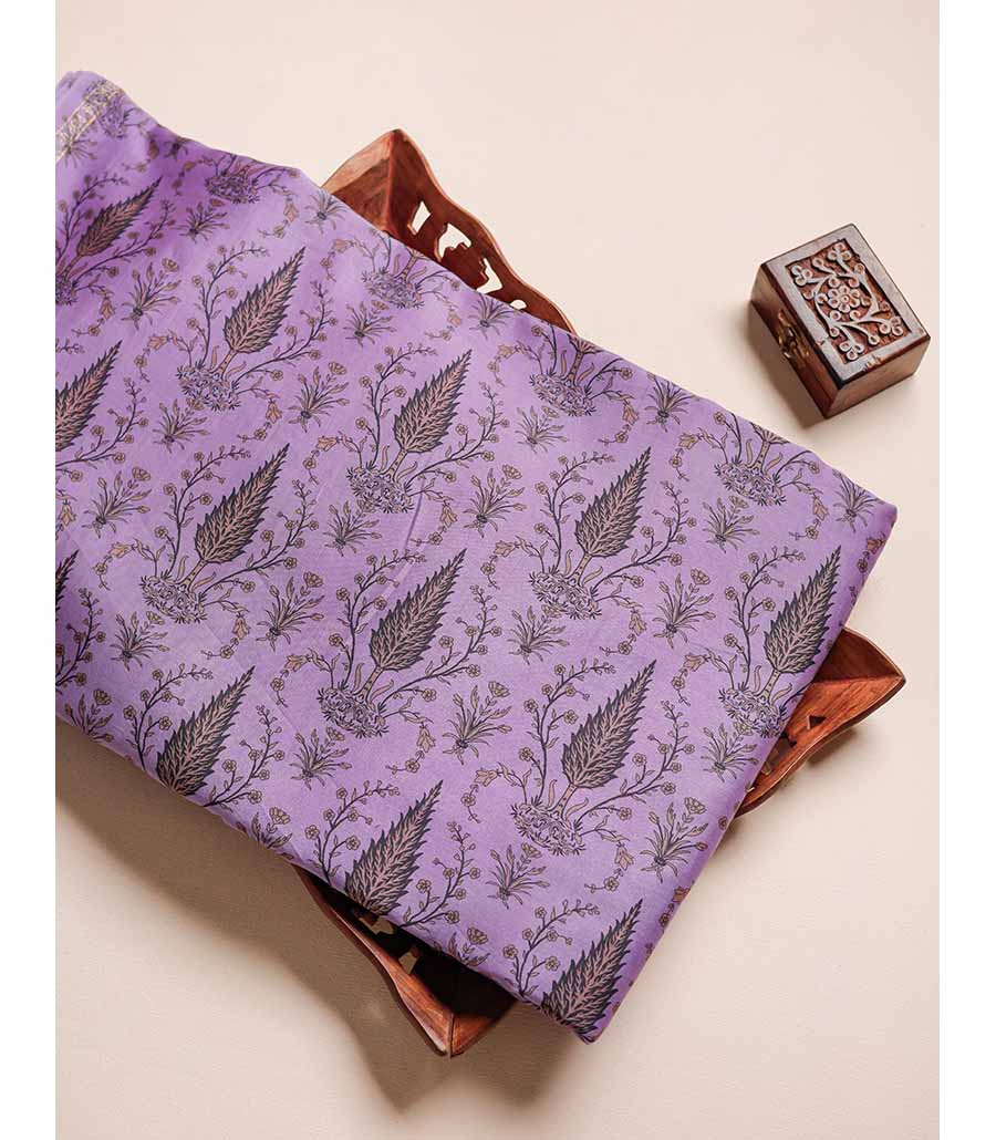 MUL CHANDERI  BLOCK PRINTED FABRIC