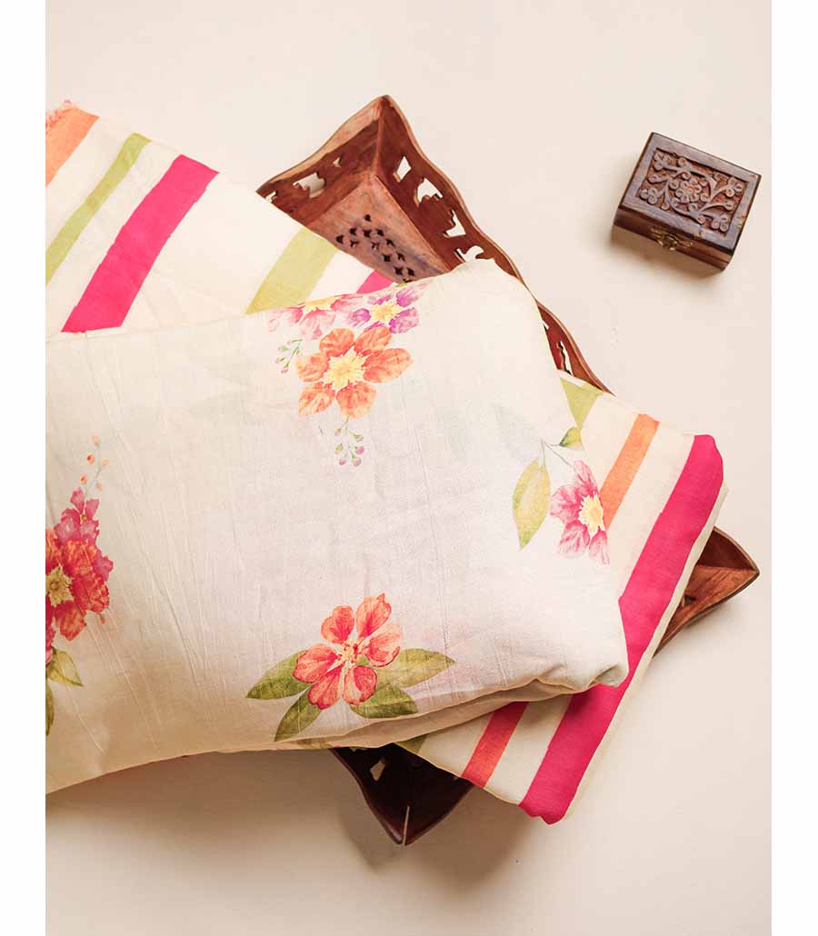 PURE LINEN SILK PRINTED FABRIC