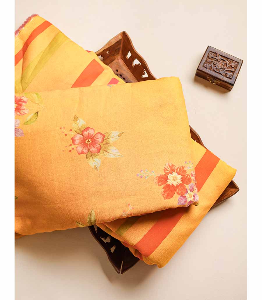 PURE LINEN SILK PRINTED FABRIC