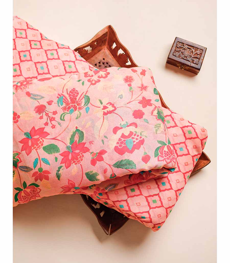 PURE LINEN SILK PRINTED FABRIC