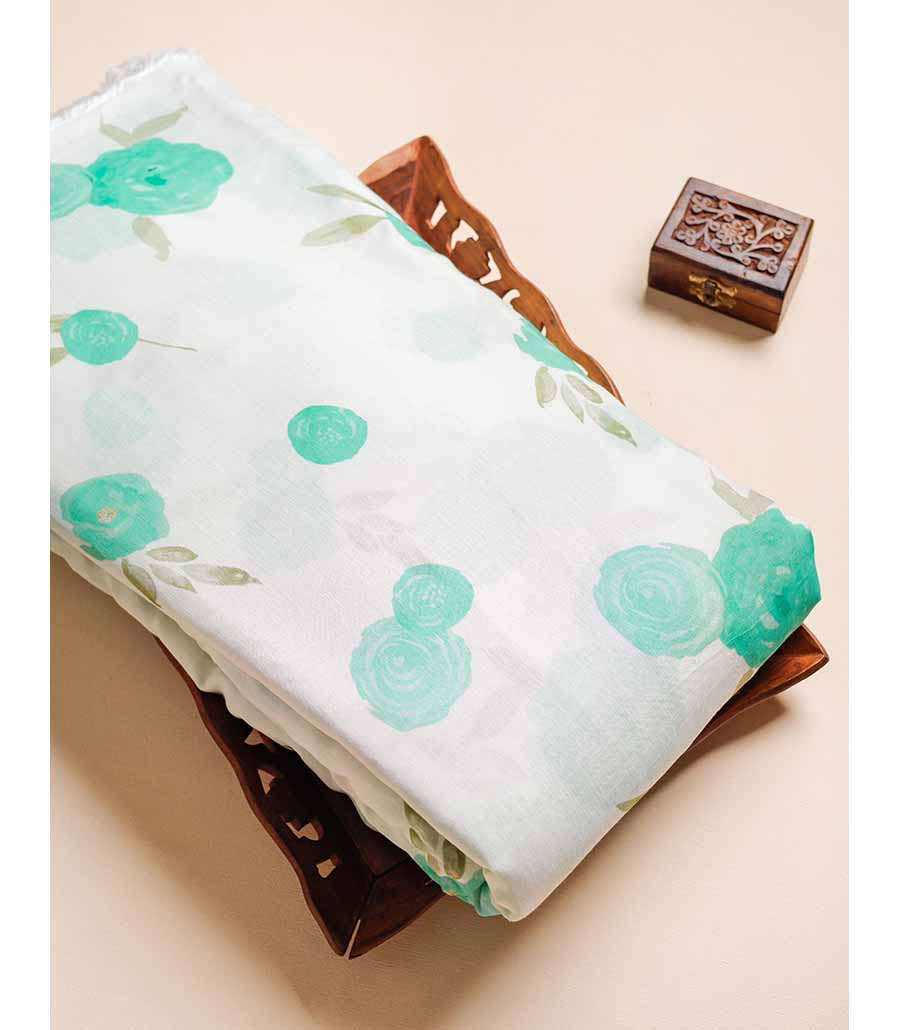 PURE LINEN SILK PRINTED FABRIC