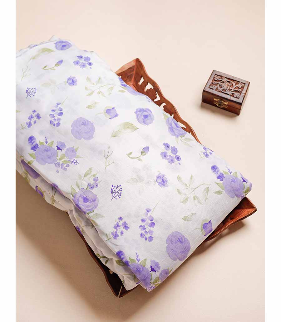 PURE LINEN SILK PRINTED FABRIC