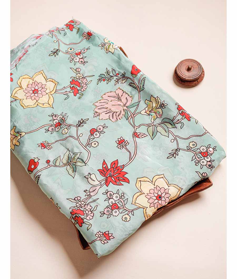 CREPE SILK HAND WORK FABRIC