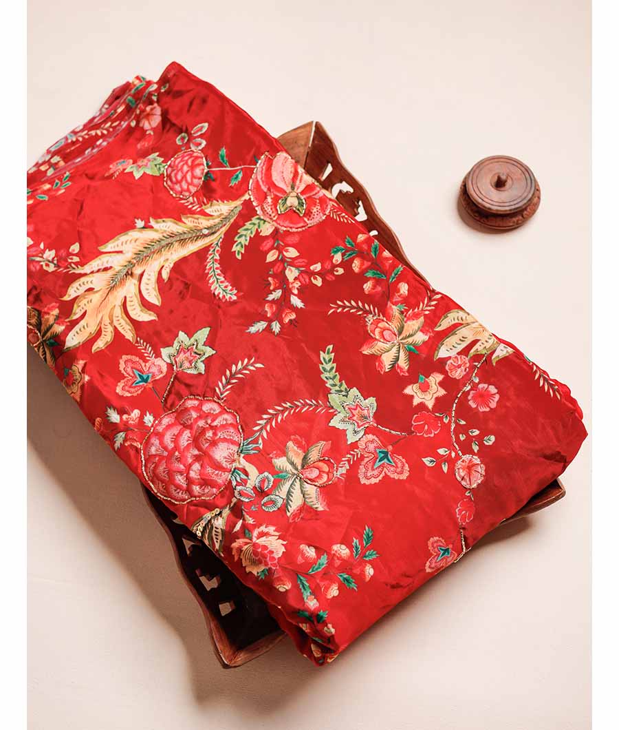 CREPE SILK HAND WORK FABRIC