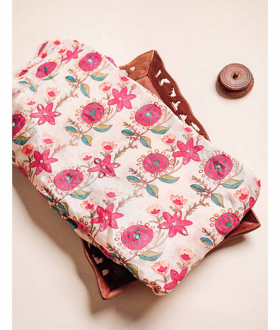 CREPE SILK HAND WORK FABRIC