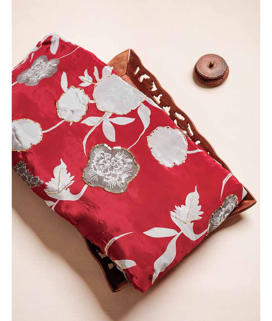 CREPE SILK HAND WORK FABRIC